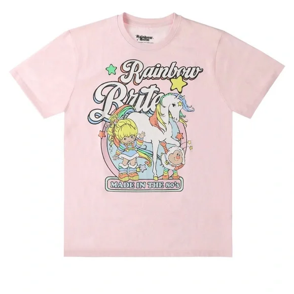 Rainbow Brite Adult Pink T-Shirt NWT - Picture 1 of 4